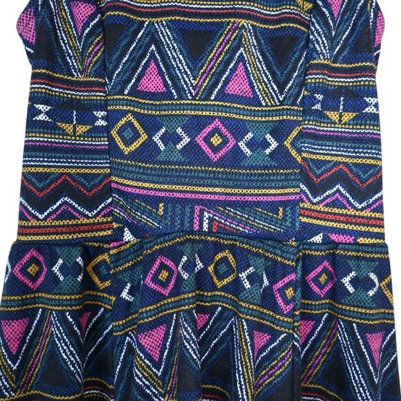 Jessica Simpson Womens M Jayne Aztec Print Tie Back Fit & Flare Dress - Picture 5 of 10